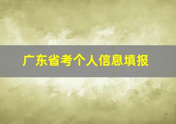 广东省考个人信息填报