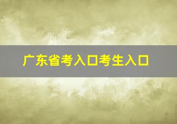 广东省考入口考生入口