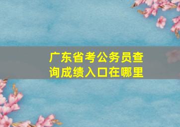 广东省考公务员查询成绩入口在哪里