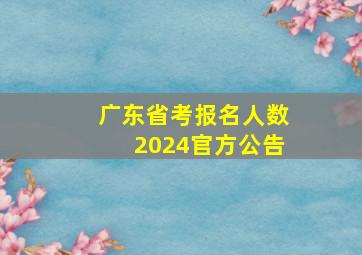 广东省考报名人数2024官方公告