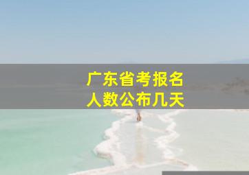 广东省考报名人数公布几天