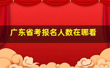 广东省考报名人数在哪看