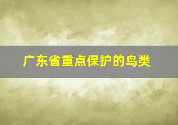 广东省重点保护的鸟类