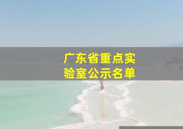 广东省重点实验室公示名单