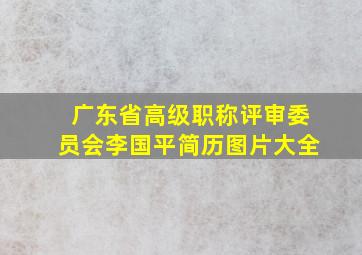 广东省高级职称评审委员会李国平简历图片大全