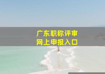 广东职称评审网上申报入口