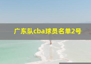 广东队cba球员名单2号