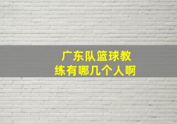 广东队篮球教练有哪几个人啊