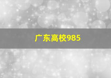 广东高校985