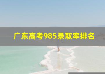 广东高考985录取率排名