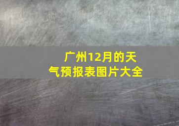 广州12月的天气预报表图片大全