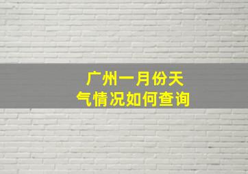 广州一月份天气情况如何查询