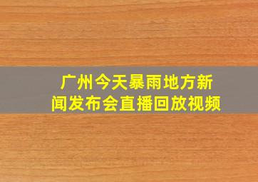 广州今天暴雨地方新闻发布会直播回放视频