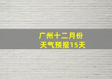 广州十二月份天气预报15天