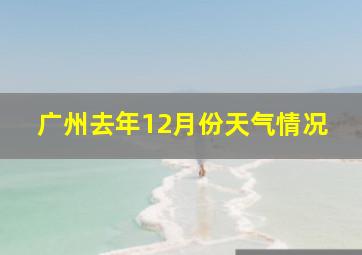 广州去年12月份天气情况