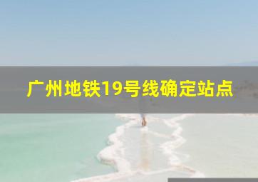 广州地铁19号线确定站点