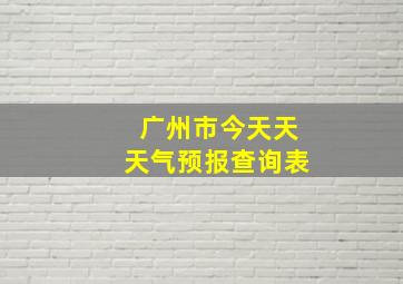 广州市今天天天气预报查询表