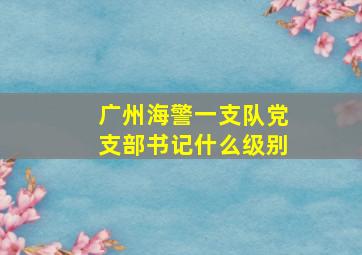 广州海警一支队党支部书记什么级别