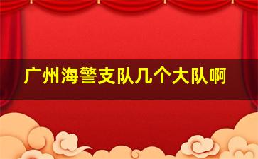 广州海警支队几个大队啊