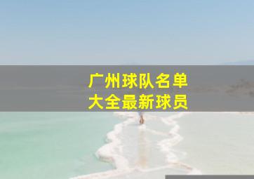 广州球队名单大全最新球员