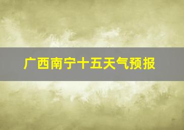 广西南宁十五天气预报