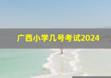 广西小学几号考试2024