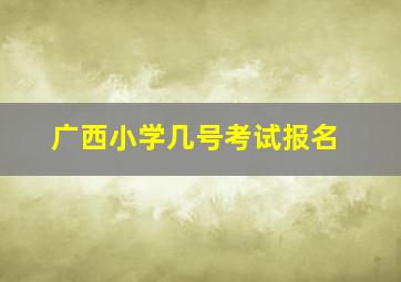 广西小学几号考试报名