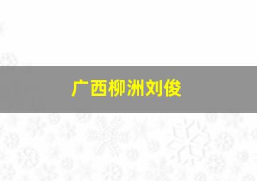 广西柳洲刘俊