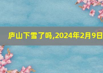 庐山下雪了吗,2024年2月9日