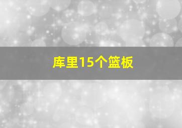 库里15个篮板