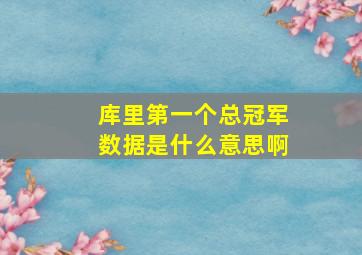 库里第一个总冠军数据是什么意思啊