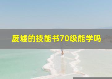 废墟的技能书70级能学吗