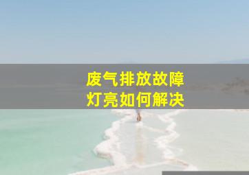 废气排放故障灯亮如何解决