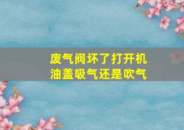 废气阀坏了打开机油盖吸气还是吹气