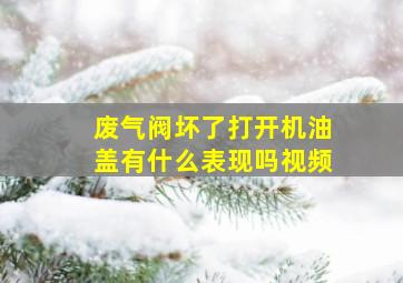 废气阀坏了打开机油盖有什么表现吗视频