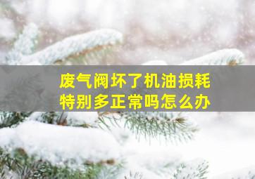 废气阀坏了机油损耗特别多正常吗怎么办