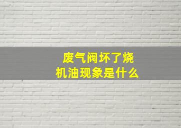 废气阀坏了烧机油现象是什么