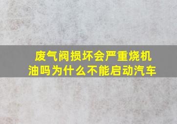 废气阀损坏会严重烧机油吗为什么不能启动汽车