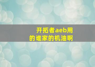 开拓者aeb用的谁家的机油啊