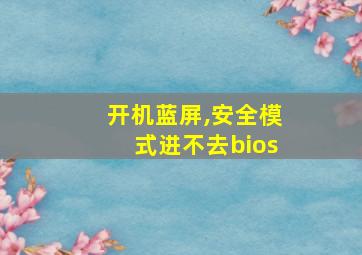 开机蓝屏,安全模式进不去bios