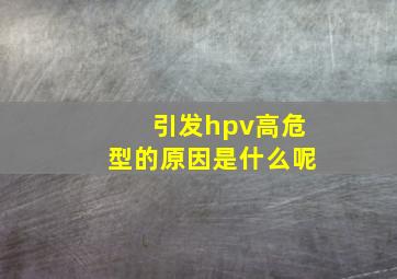 引发hpv高危型的原因是什么呢