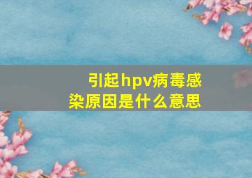 引起hpv病毒感染原因是什么意思