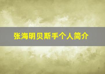 张海明贝斯手个人简介