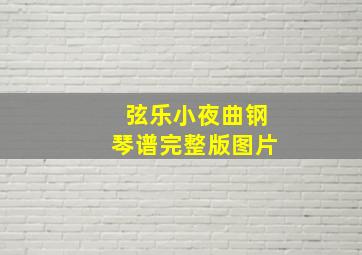 弦乐小夜曲钢琴谱完整版图片