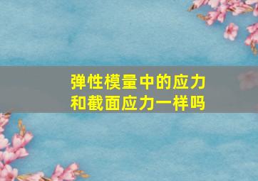 弹性模量中的应力和截面应力一样吗