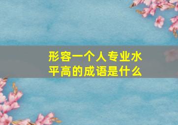 形容一个人专业水平高的成语是什么