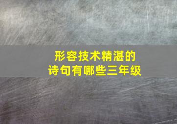 形容技术精湛的诗句有哪些三年级