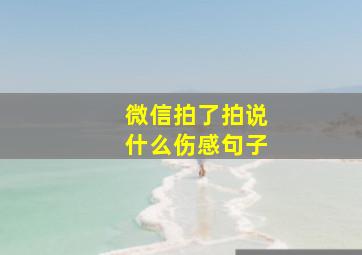 微信拍了拍说什么伤感句子