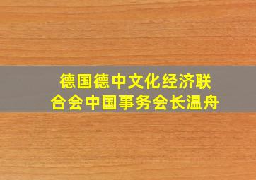 德国德中文化经济联合会中国事务会长温舟