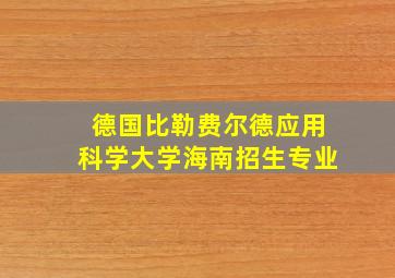 德国比勒费尔德应用科学大学海南招生专业